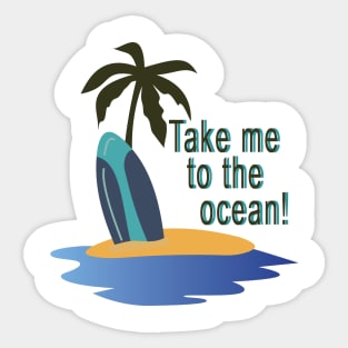 Ocean surf time urban vector style Sticker